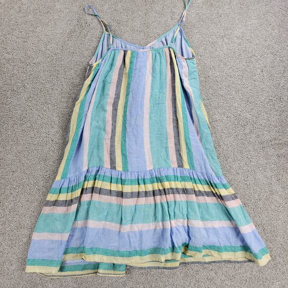 Rails Womens Ari Dress Small Blue Jamaica Stripe Spaghetti Strap V Neck Sundress - Picture 8 of 16